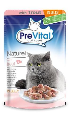 פאוץ לחתול פורל בג'לי 85 גרם פרה ויטל PreVital