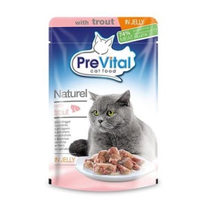 פאוץ לחתול פורל בג'לי 85 גרם פרה ויטל PreVital