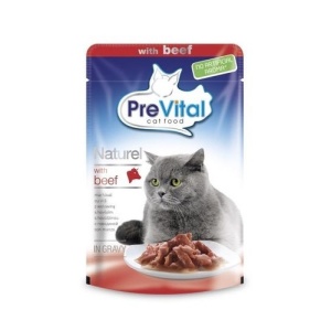 פאוץ לחתול בקר בג'לי 85 גרם פרה ויטל PreVital
