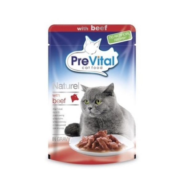 פאוץ לחתול בקר בג'לי 85 גרם פרה ויטל PreVital