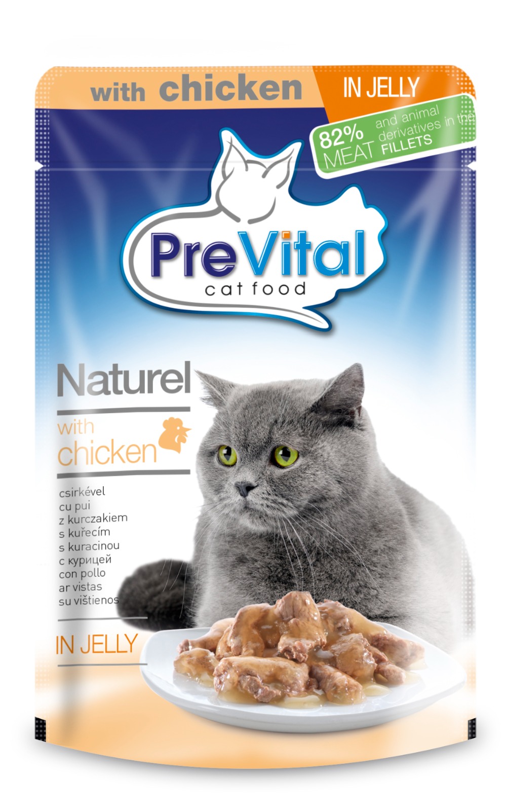 פאוץ לחתול סלמון ברוטב 85 גרם פרה ויטל PreVital