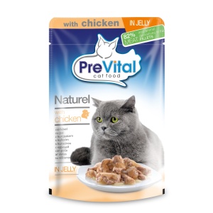 פאוץ' לחתול סלמון בג'לי 85 גרם פרה ויטל PreVital