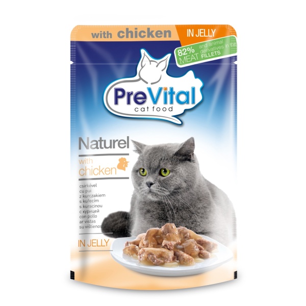 פאוץ' לחתול סלמון בג'לי 85 גרם פרה ויטל PreVital