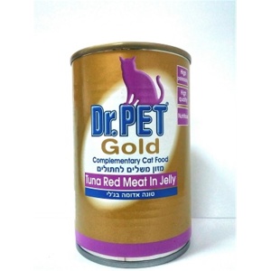 Dr.Pet שימורים לחתולים בטעם טונה אדומה בציפוי עוף 400 גרם