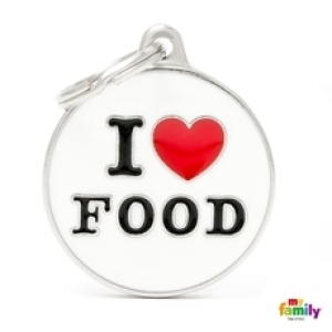 תג שם לכלב צארמס I LOVE FOOD מיי פמלי
