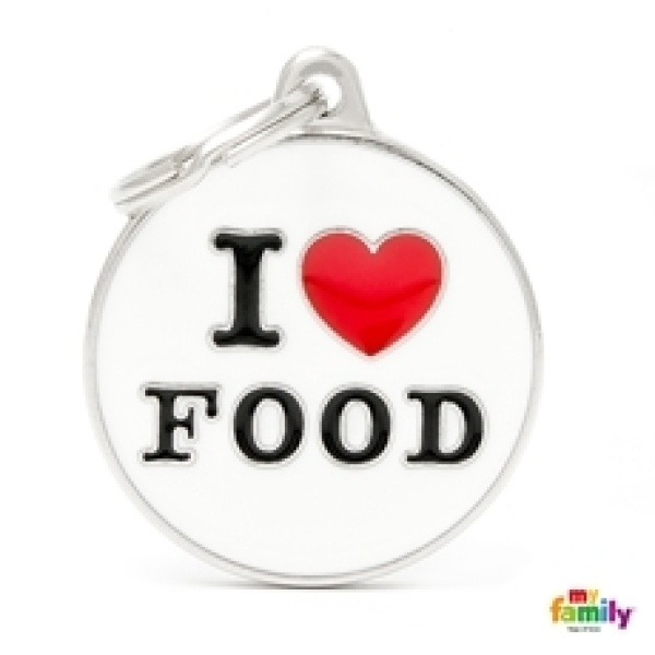 תג שם לכלב צארמס I LOVE FOOD מיי פמלי