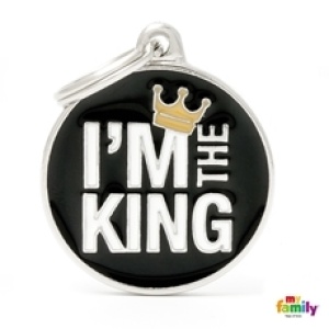 תג שם לכלב צארמס IM THE KING מיי פמלי