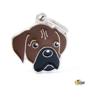 תג שם BOXER BLACK AND BROWN
