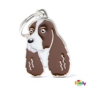 תג שם מיי פאמילי SPRINGER SPANIEL BROWN-WHITE MF87