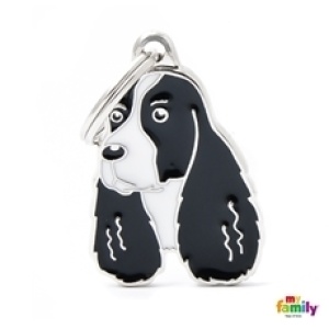 תג שם מיי פאמילי SPRINGER SPANIEL BLACK-WHITE MF87