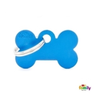 תג שם אלומיניום עצם קטנה כחולה MFB03