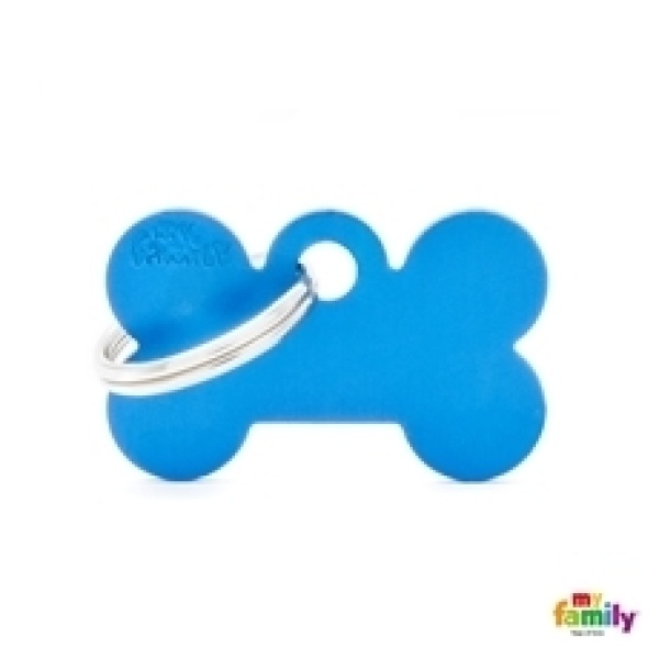 תג שם אלומיניום עצם קטנה כחולה MFB03