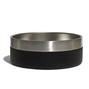 קערת אוכל ומים לכלב עשויה מתכת TUFF BOWL שחור