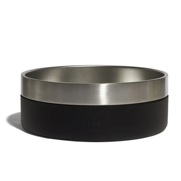 קערת אוכל ומים לכלב עשויה מתכת TUFF BOWL שחור