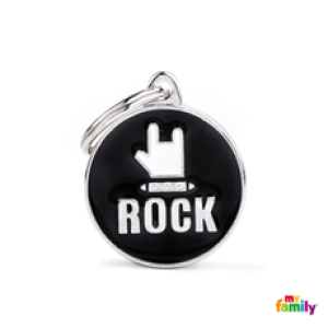 תג שם לכלב צארמס ROCK מיי פמלי