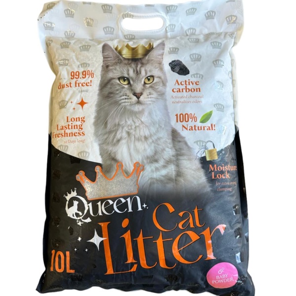 חול מתגבש Queen קרבון פחם פעיל בייבי פאודר 10 ליטר