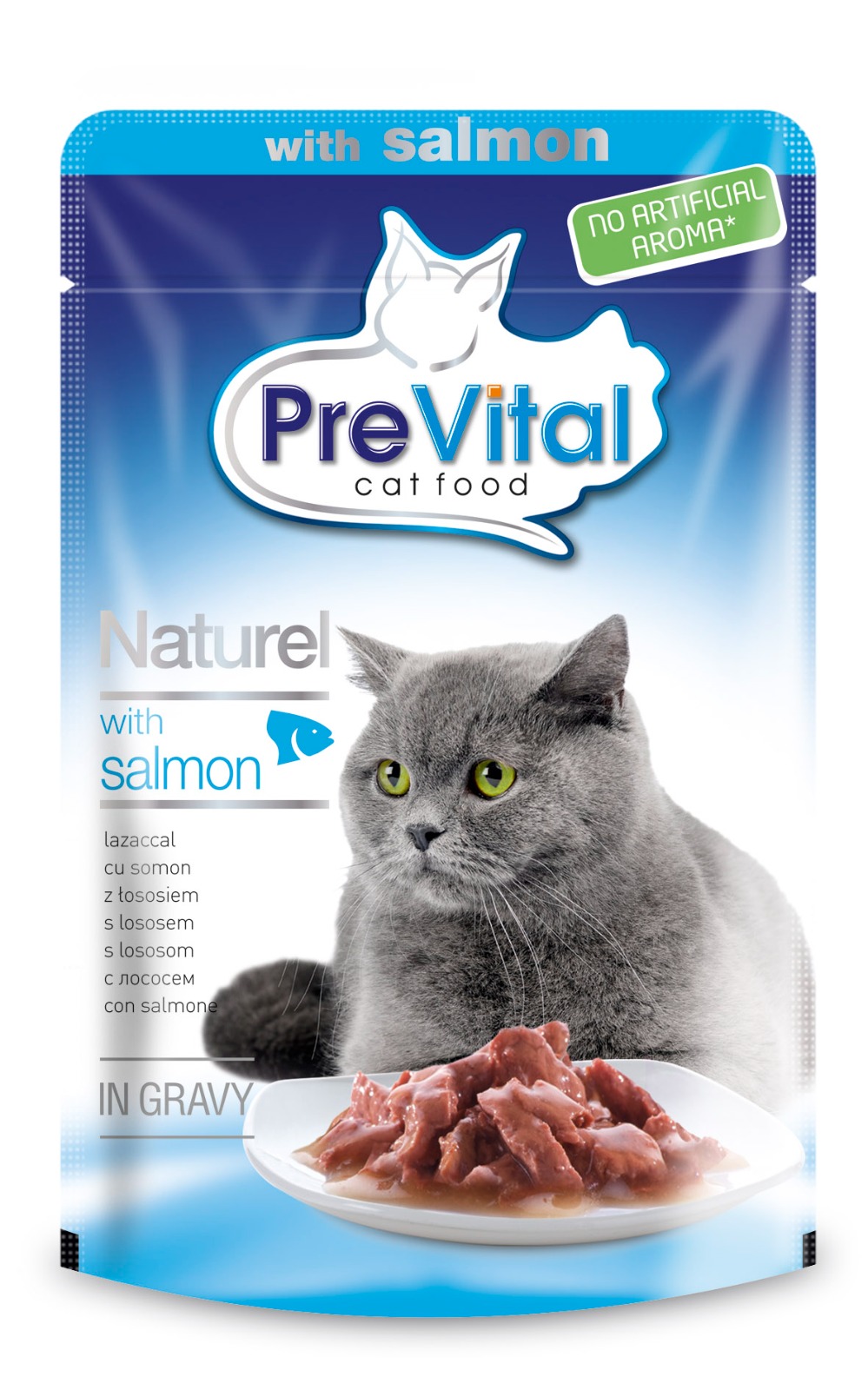 פאוץ' לחתול סלמון בג'לי 85 גרם פרה ויטל PreVital