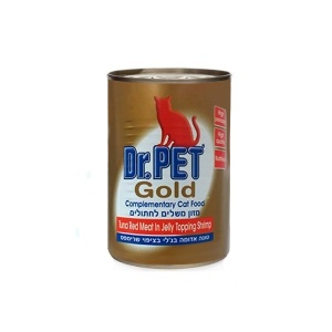 Dr.Pet שימורים לחתולים בטעם טונה אדומה בציפוי שרימפס 400 גרם