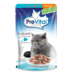 פאוץ לחתול טונה בג'לי 85 גרם פרה ויטל PreVital