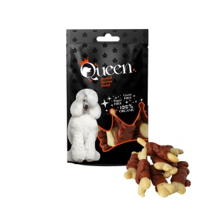 חטיף לכלב בקר מלופף על עצם סידן 80 גרם Queen