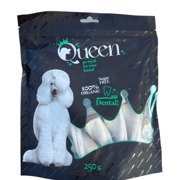 חטיף דנטלי Queen מקלונים דנטליים לחיזוק השיניים 250 גרם
