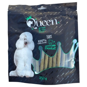 חטיף דנטלי Queen מקלונים דנטליים צמחוניים 250 גרם