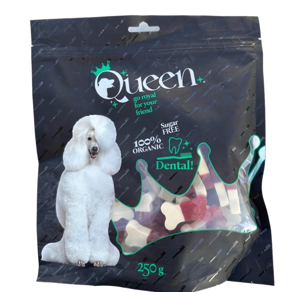 חטיף דנטלי Queen סלסול דנטלי בצורת עצם 250 גרם