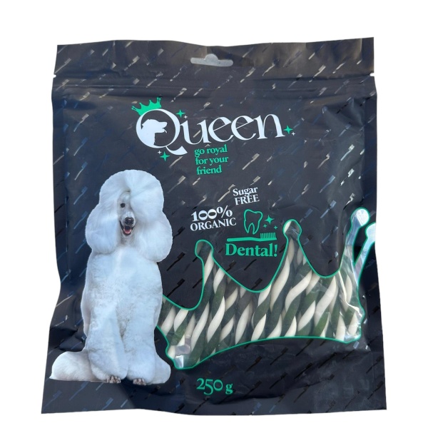 חטיף דנטלי Queen סלסול דנטלי מנטה 250 גרם