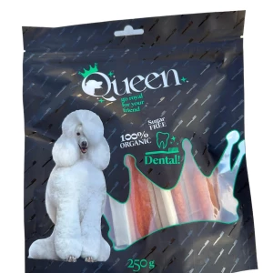 חטיף דנטלי Queen עצם דנטלית בשתי צבעים 250 גרם