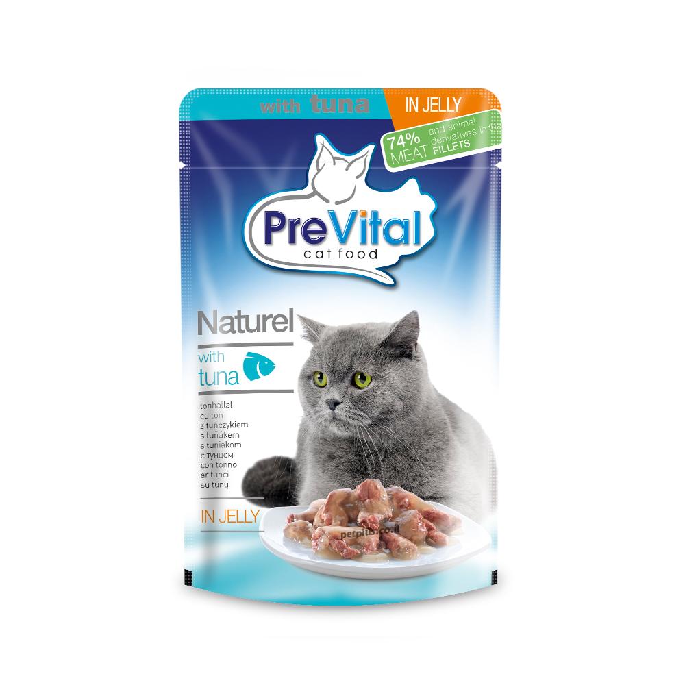 פאוץ לחתול טונה בג'לי 85 גרם פרה ויטל PreVital