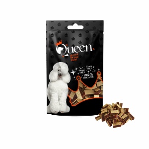 חטיף לכלב קוביות סנדוויץ ברווז ודג בקלה 80 גרם Queen