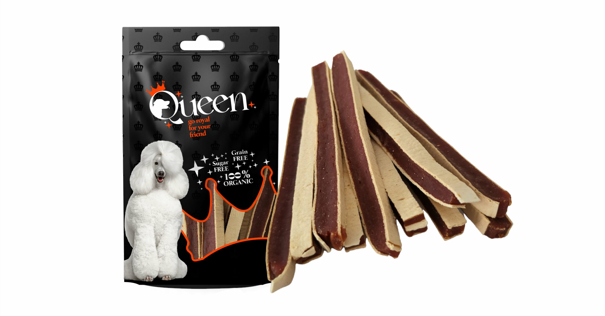 חטיף לכלב רצועות סנדוויץ ברווז 80 גרם Queen