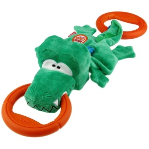GIGWI צעצוע נשיכה בד+2 טבעות גומי-תנין