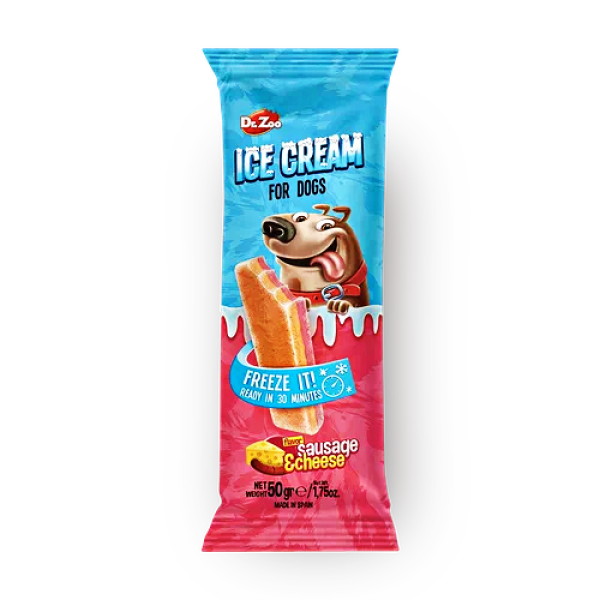 גלידה לכלבים בטעם נקניק וגבינה DR.ZOO